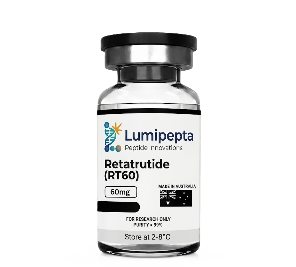 Lumipepta Retatrutide research compound vial